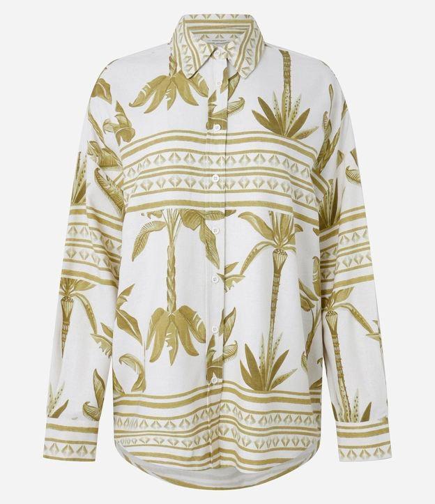 Camisa em Viscolinho com Estampa Étnica Coqueiros - 1
