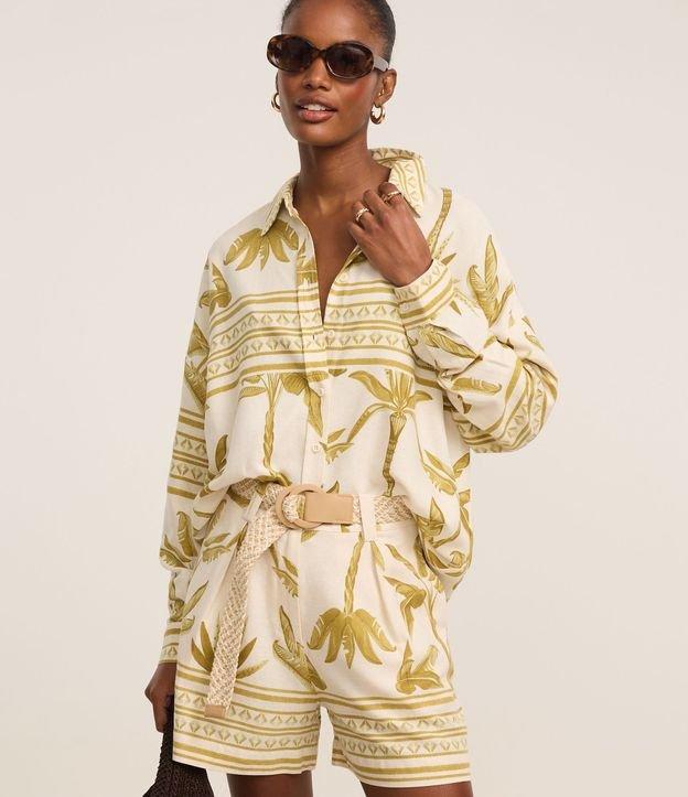 Camisa em Viscolinho com Estampa Étnica Coqueiros - 2
