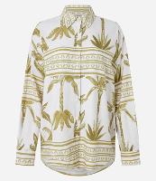 Camisa em Viscolinho com Estampa Étnica Coqueiros - 1