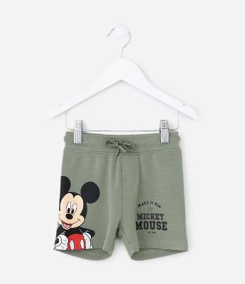 Bermuda Infantil em Modal com Estampa do Mickey - Tam 1 a 6 Anos