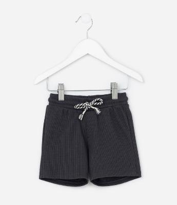 Bermuda Infantil com Textura Waffle - Tam 1 a 6 Anos