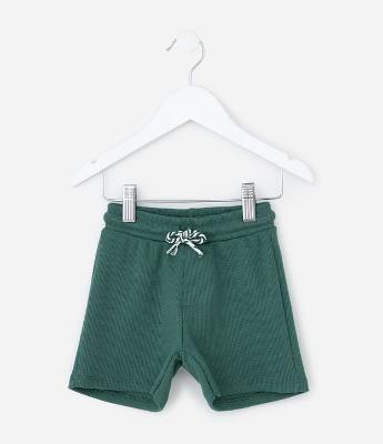 Bermuda Infantil com Textura Waffle - Tam 1 a 6 Anos
