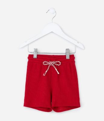 Bermuda Infantil com Textura Waffle - Tam 1 a 6 Anos