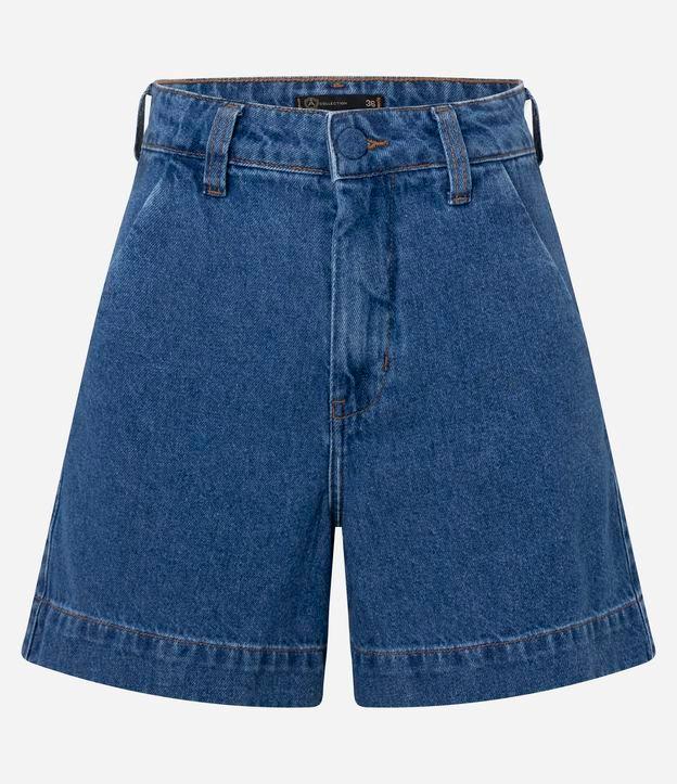 Short Mom em Jeans com Cós Alfaiatado e Botão Forrado - 1