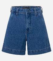 Short Mom em Jeans com Cós Alfaiatado e Botão Forrado - 1