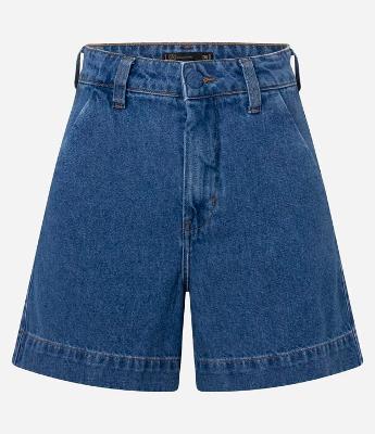 Short Mom em Jeans com Cós Alfaiatado e Botão Forrado