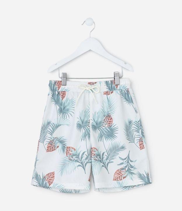 Bermuda Infantil com Estampa de Folhagem - Tam 5 a 14 Anos - 1