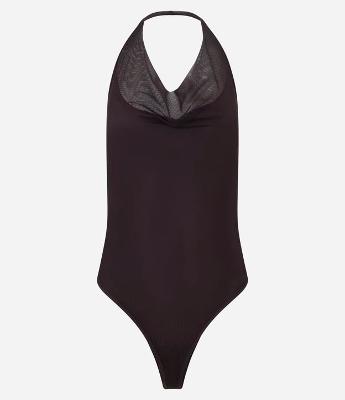 Body Frente Única em Tule com Decote Degagê