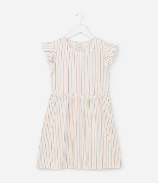 Vestido Infantil com Estampa Listrada - Tam 5 a 14 Anos - 1