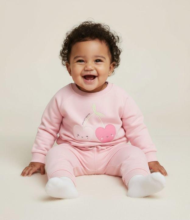 Blusão Infantil em Modal com Estampa de Cerejinhas - Tam 0 a 18 Meses - 2