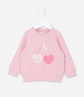 Blusão Infantil em Modal com Estampa de Cerejinhas - Tam 0 a 18 Meses - 1