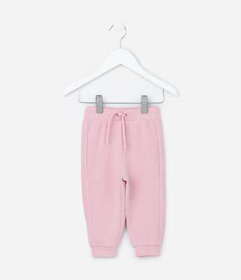 Calça Jogger Infantil em Modal com Recorte Lateral - Tam 0 a 18 Meses