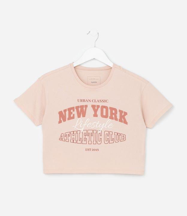 Camiseta Relaxed Infantil com Estampa Lettering New York - Tam 7 a 16 Anos - 1