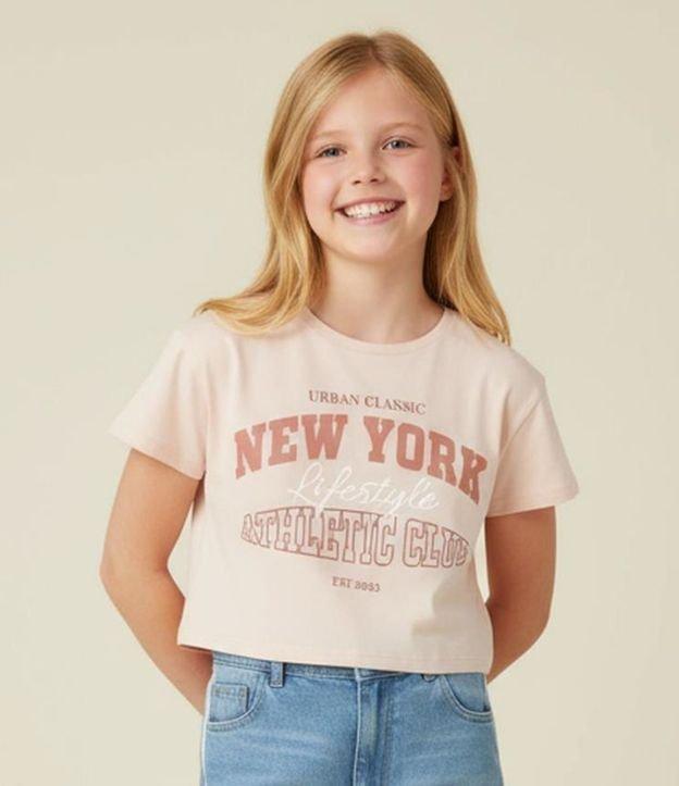 Camiseta Relaxed Infantil com Estampa Lettering New York - Tam 7 a 16 Anos - 2