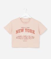 Camiseta Relaxed Infantil com Estampa Lettering New York - Tam 7 a 16 Anos - 1