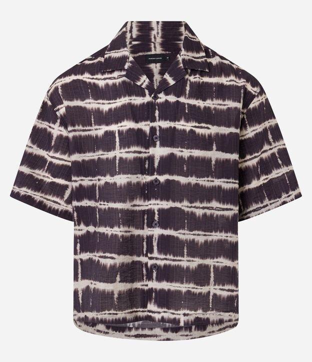 Camisa Boxy em Chiffon com Estampa Tie Dye e Textura Bowling - 1