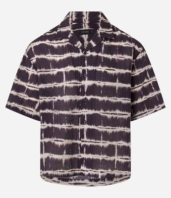 Camisa Boxy em Chiffon com Estampa Tie Dye e Textura Bowling