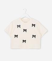 Camiseta Regular com Laços em Paetês - Tam 5 a 14 Anos - 1