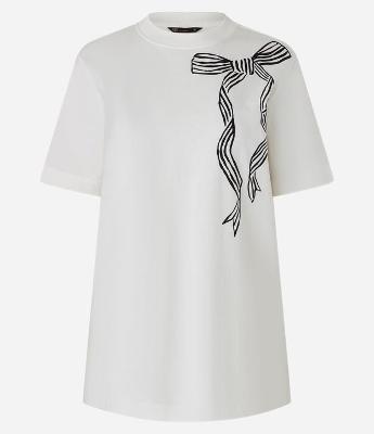 Camiseta em Algodão com Estampa de Laço