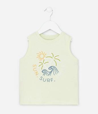 Regata infantil com Estampa Praia - Tam 1 a 6 Anos