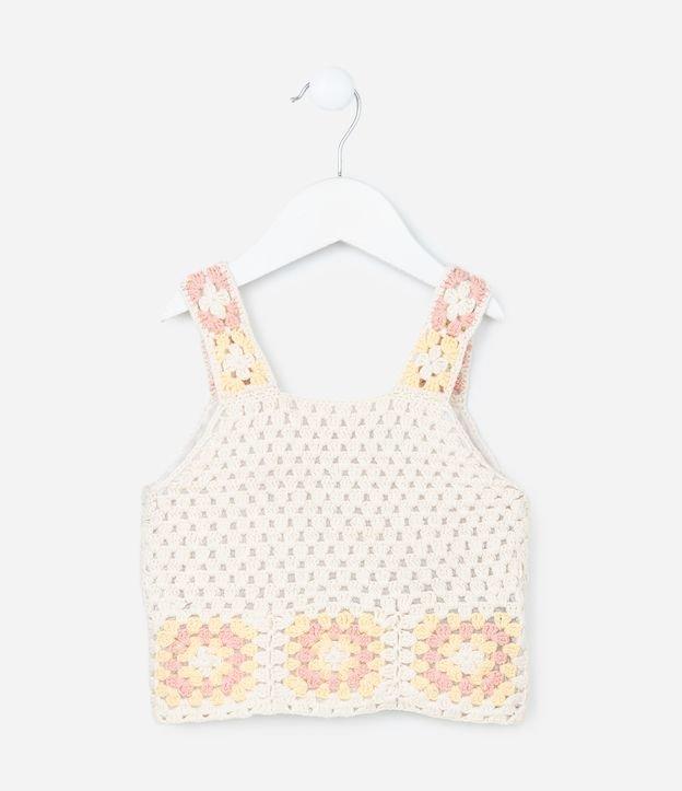 Blusa Infantil com Efeito Crochê e Flores - Tam 1 A 5 Anos - 1