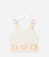 Blusa Infantil com Efeito Crochê e Flores - Tam 1 A 5 Anos - 1