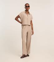 Calça Pantalona em Viscolinho com Cós Elástico - 2