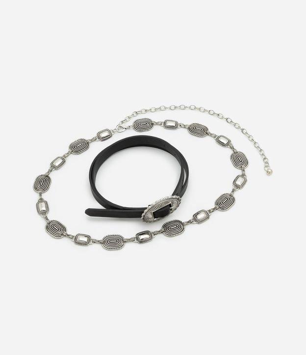 Kit 02 Cintos em PU e Correntes com Moedas em Metal - 1