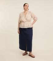 Saia Midi em Sarja com Bolso Cargo Curve & Plus Size - 2