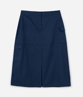 Saia Midi em Sarja com Bolso Cargo Curve & Plus Size