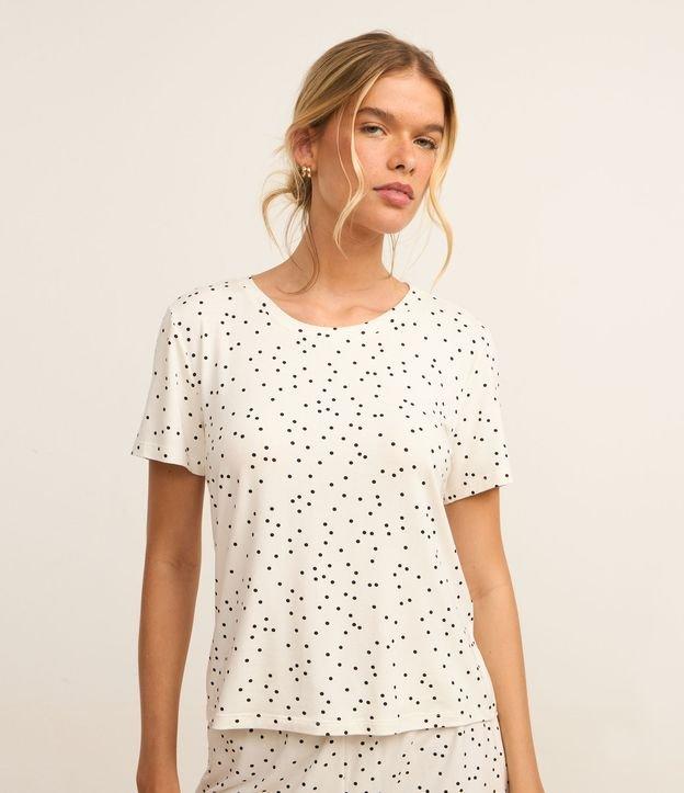 Blusa de Pijama em Viscose com Estampa Poá - 2