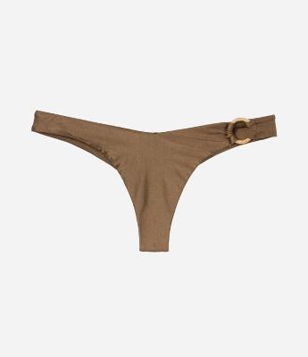 Biquíni Calcinha Asa Delta Metalizada com Argola de Palha