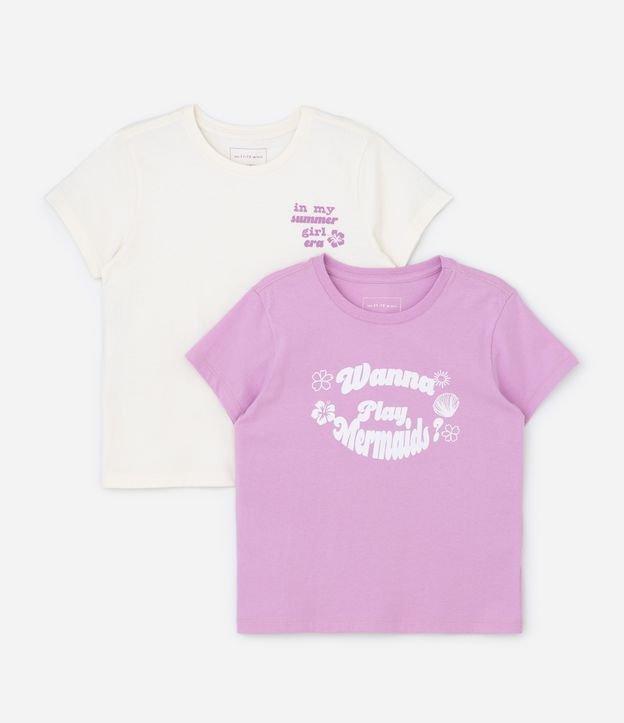 Kit 02 Camisetas Regulares Infantis em Algodão com Estampa - Tam 5 a 14 Anos - 1