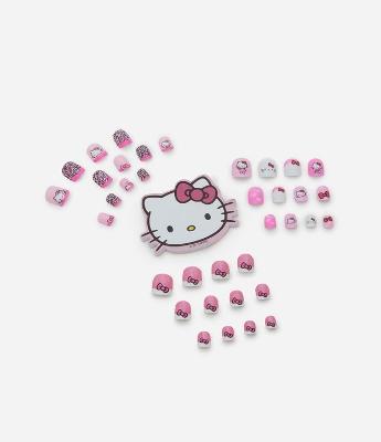 Kit de Unhas Postiças Hello Kitty 36 Peças com Lixa