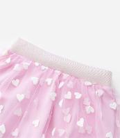 Saia Infantil em Tule com Estampa Corações - Tam 1 a 6 Anos - 1