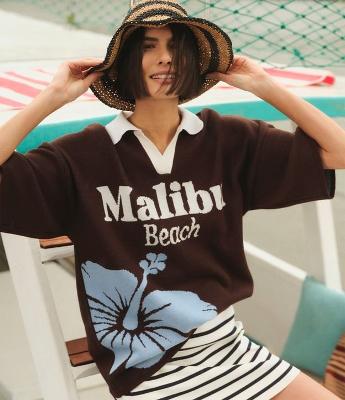 Camiseta em Tricô com Estampa Malibu Floral