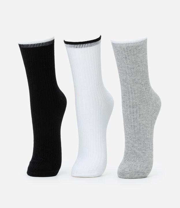 Kit 03 Meias Cano Alto Esportivas em Algodão com Bordado Get Over - 1