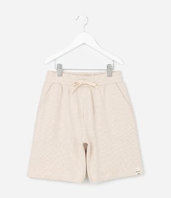 Bermuda Infantil com Textura Waffle - Tam 5 a 14 Anos
