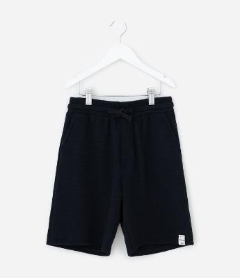 Bermuda Infantil com Textura Waffle - Tam 5 a 14 Anos