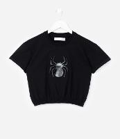 Camiseta Curta Infantil com Estampa Aranha em Foil - Tam 5 a 14 Anos - 1
