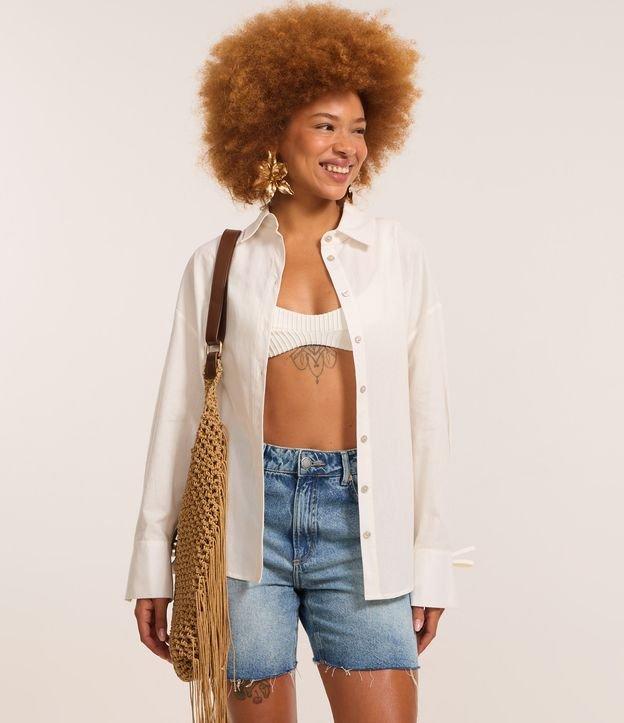 Camisa Alongada em Tricoline com Pala nas Costas - 2