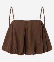 Blusa Balonê Cropped em Viscose com Alça Fina - 2