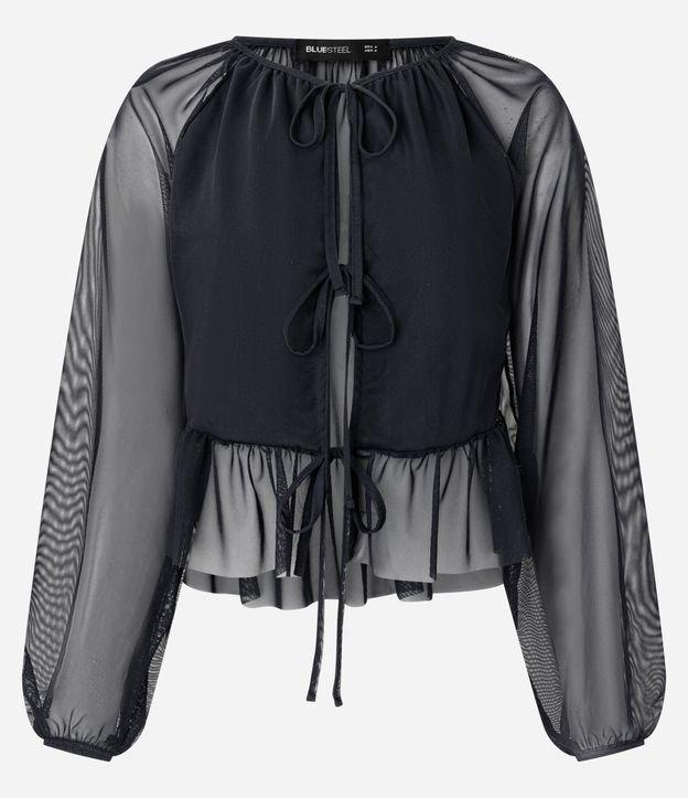 Blusa Bata em Tule com Amarração - 1