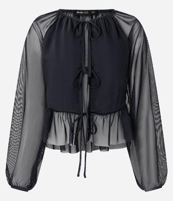 Blusa Bata em Tule com Amarração