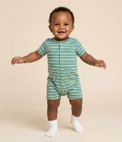 Macaquinho Infantil em  Suedine Listrado com Estampa Bordada de Dinossauro - Tam 0 a 18 Meses - 2