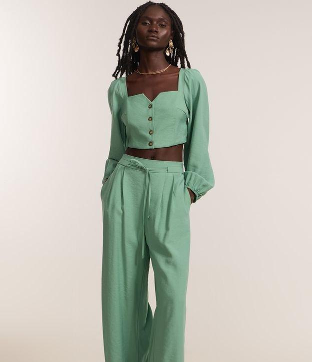 Calça Wide Leg Alfaiatada com Cintinho Embutido - 3