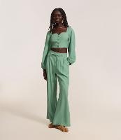 Calça Wide Leg Alfaiatada com Cintinho Embutido - 4