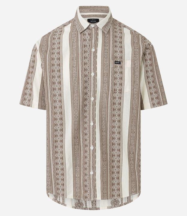 Camisa Relaxed em Jacquard com Estampa Étnica - 1