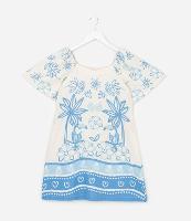 Vestido Infantil em Viscolinho com Estampa Tropical - Tam 5 a 14 Anos - 1