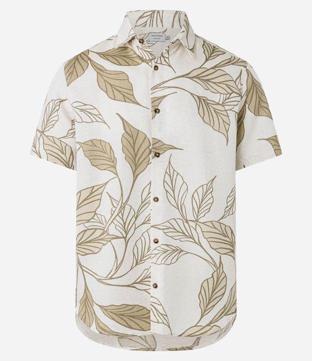 Camisa Regular em Algodão com Estampa de Folhagens - 1